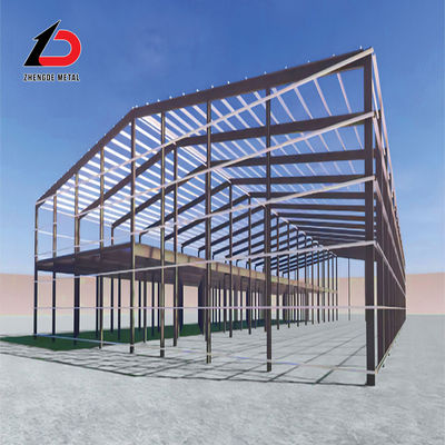 Fabricatieontwerp Staalframe Structure Warehouse Metaal Staalstructuur