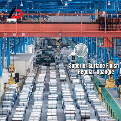 SGCC gegalvaniseerde stalen spoel 0,2-2,5 mm 600-1500 mm JIS G3302 commerciële kwaliteit voor metaalfabricage