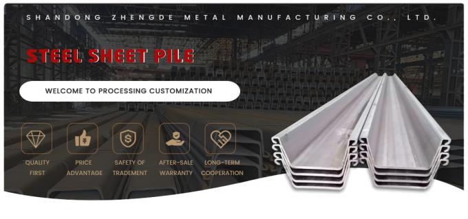 Graad Sy390 U-type staalplaatstapel 8m 10m 12m vergrendelingsplaten 0